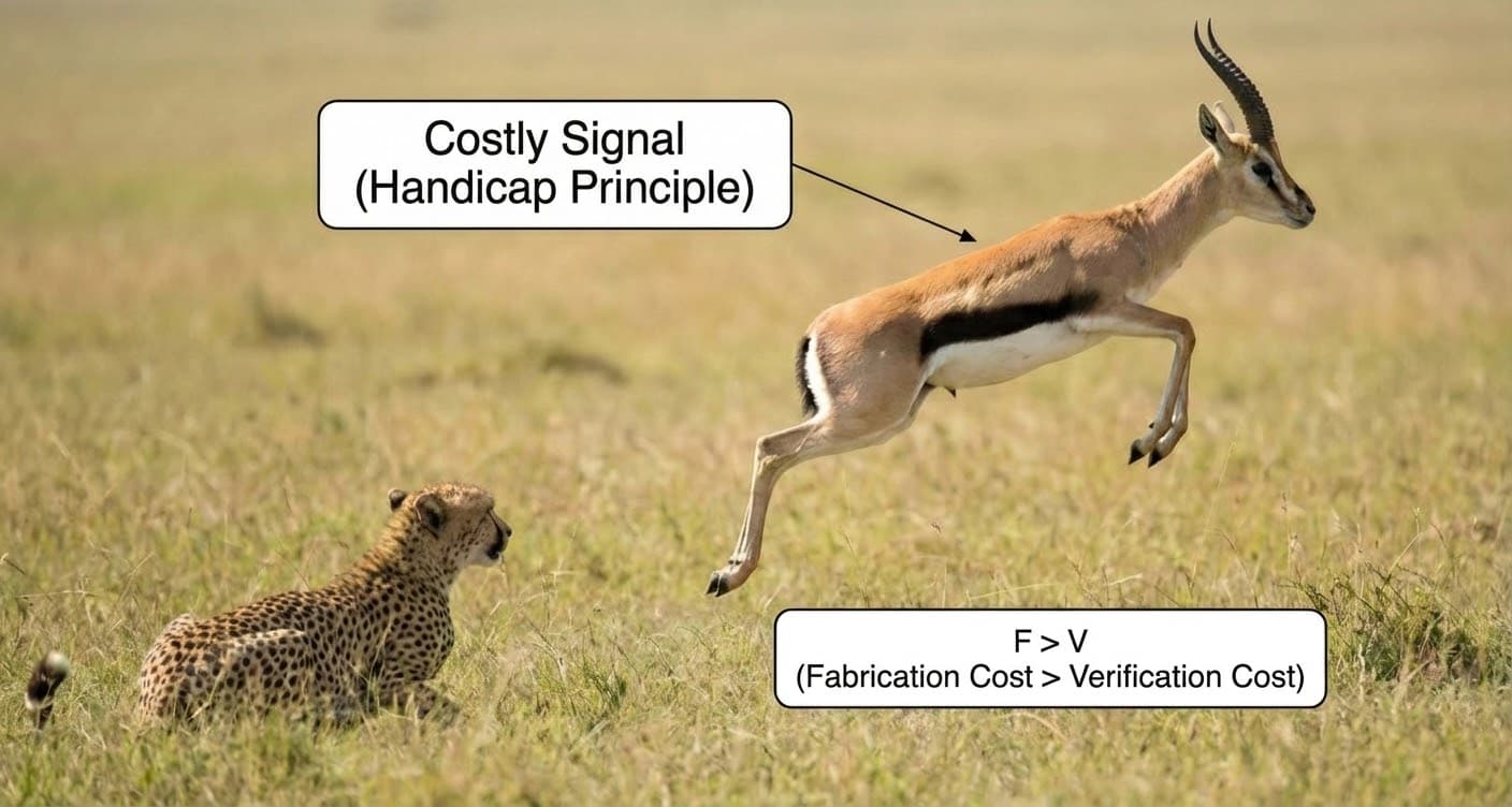Gazelle stotting behavior demonstrates the Handicap Principle: costly signal that only fit individuals can afford